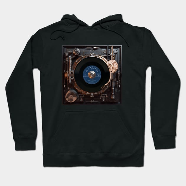 Turntable Retropunk Hoodie by DavidLoblaw